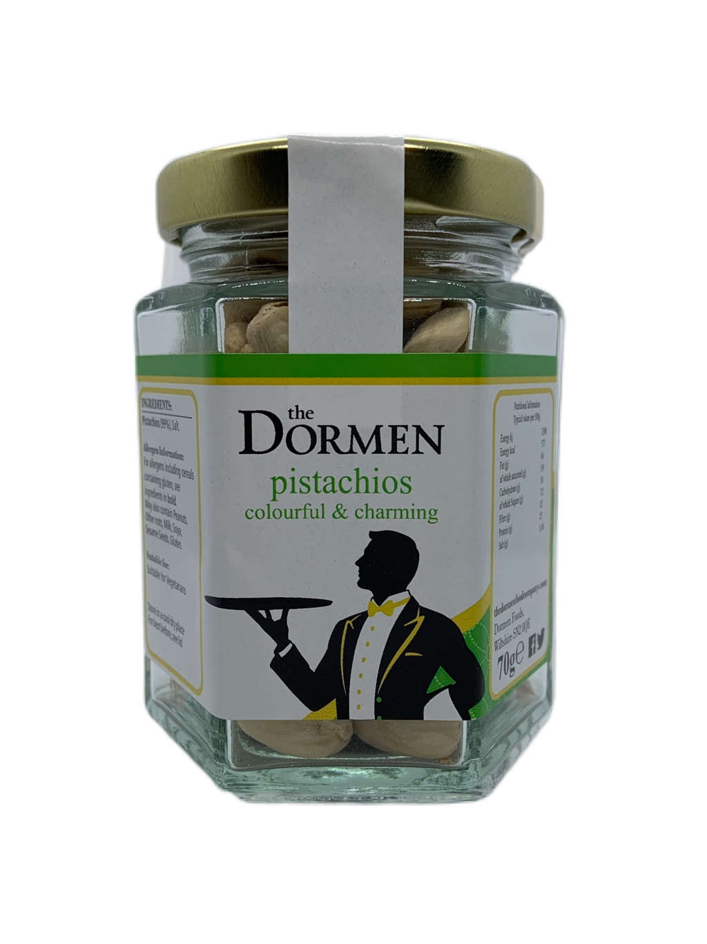 Salted Pistachios Hexagonal Jar - The Dormen Food Company