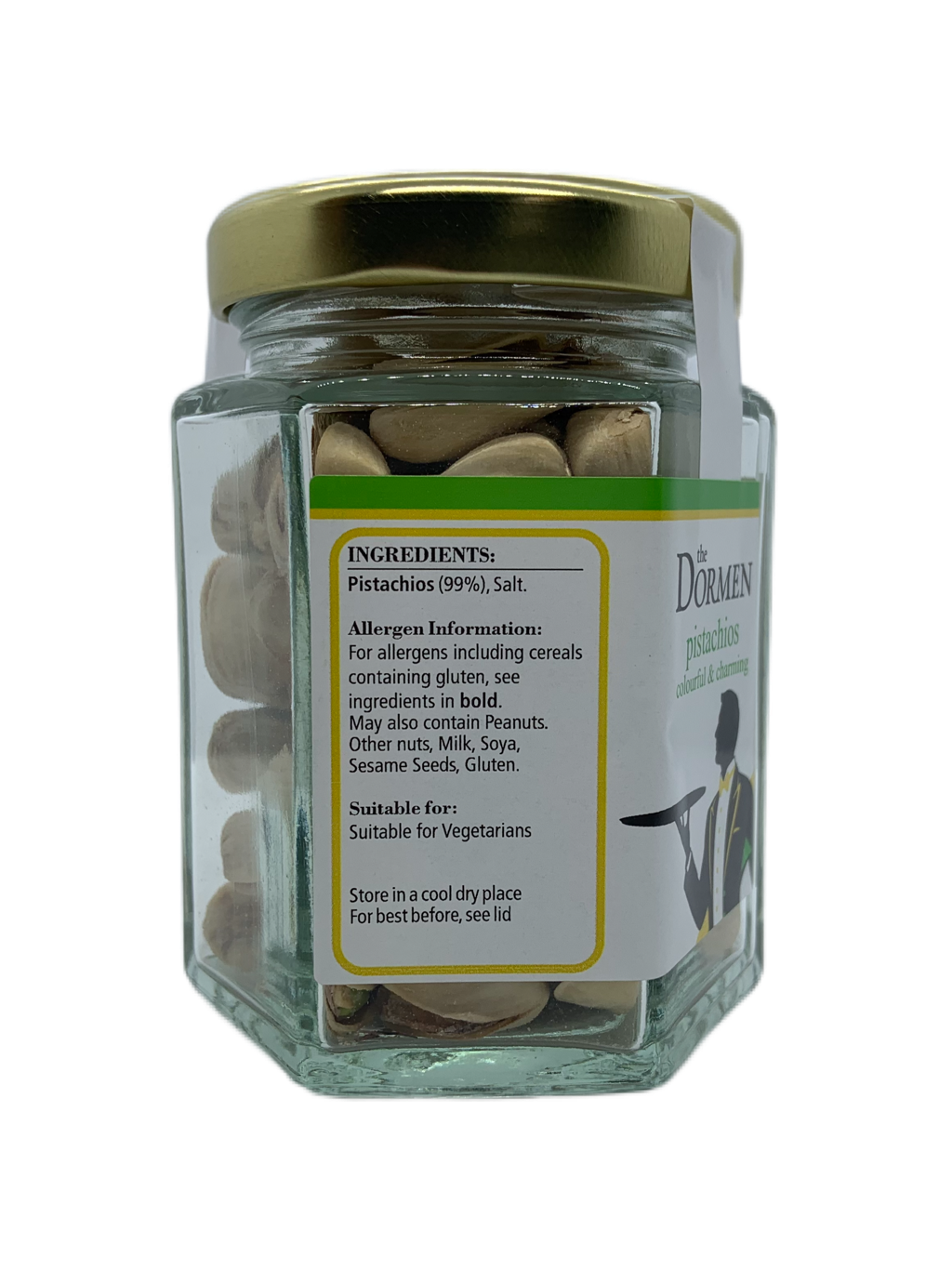 Salted Pistachios Hexagonal Jar - The Dormen Food Company