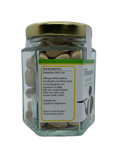 Salted Pistachios Hexagonal Jar - The Dormen Food Company