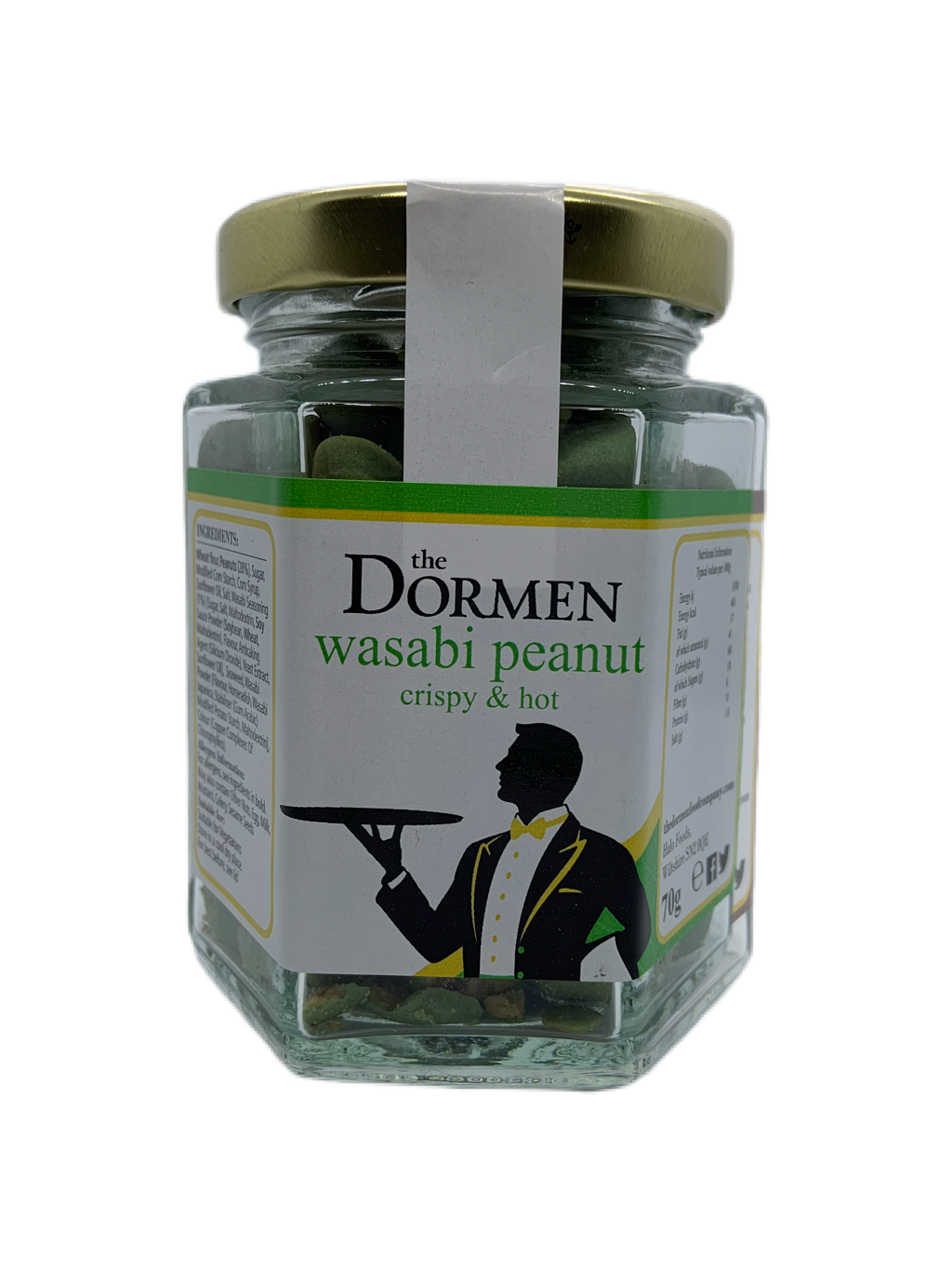 Wasabi Peanut Crackers Hexagonal Jar - The Dormen Food Company