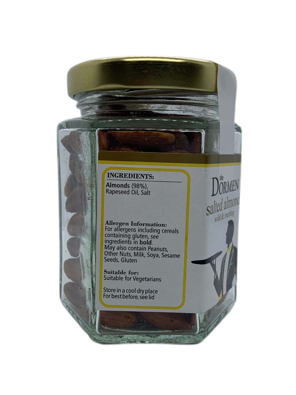 Salted Almonds Hexagonal Jar - The Dormen Food Company