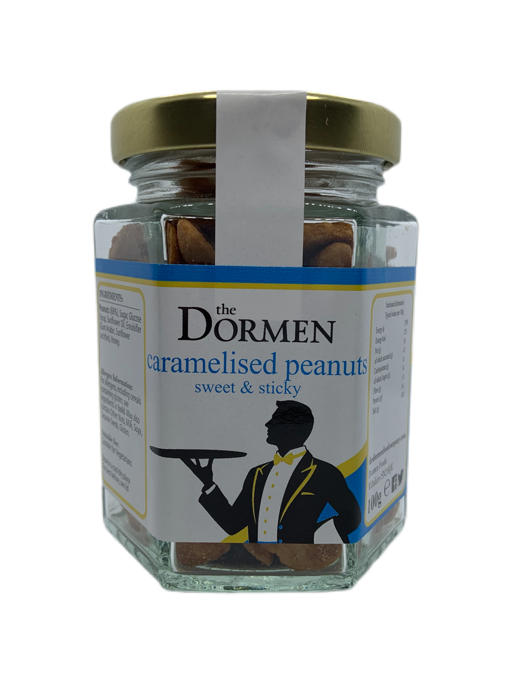 Caramelised Peanuts Hexagonal Jar - The Dormen Food Company