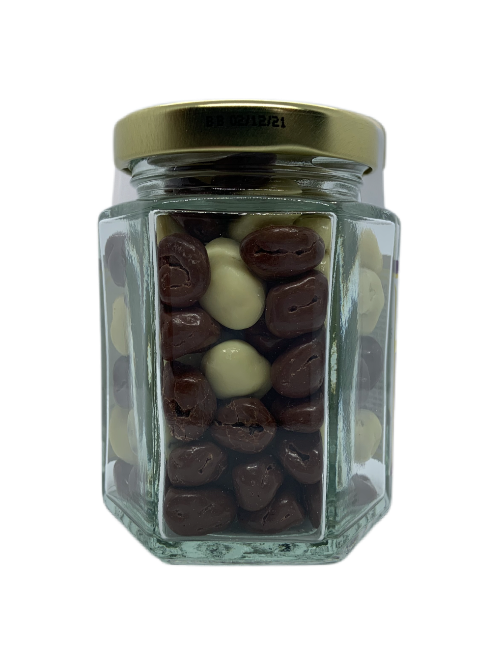 Belgian Chocolate Raisins Hexagonal Jar - The Dormen Food Company