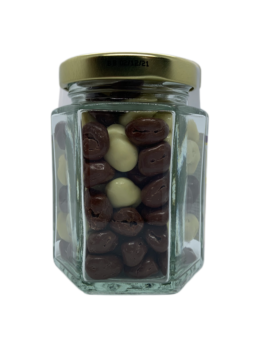 Belgian Chocolate Raisins Hexagonal Jar The Dormen Food Company