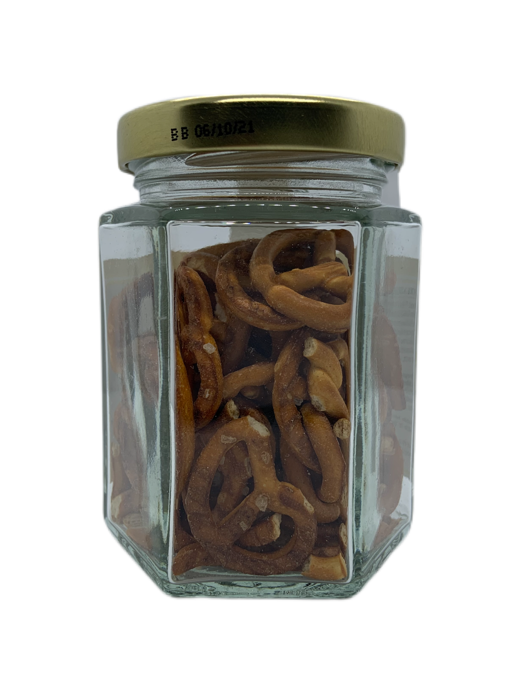 Salted Pretzel Twists Hexagonal Jar - The Dormen Food Company