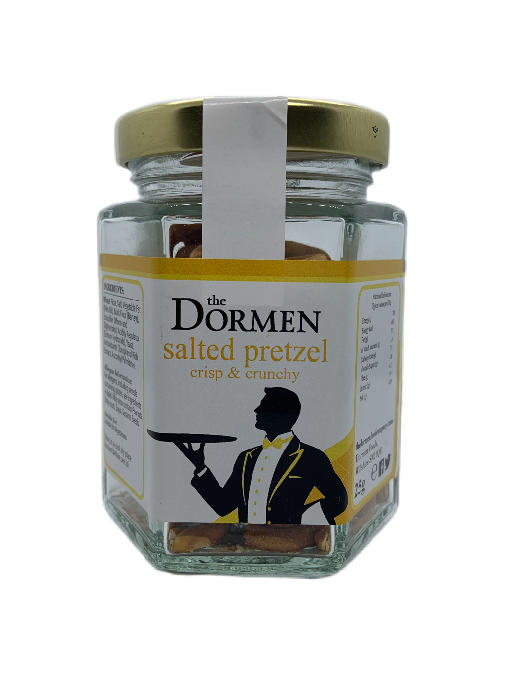 Salted Pretzel Twists Hexagonal Jar - The Dormen Food Company