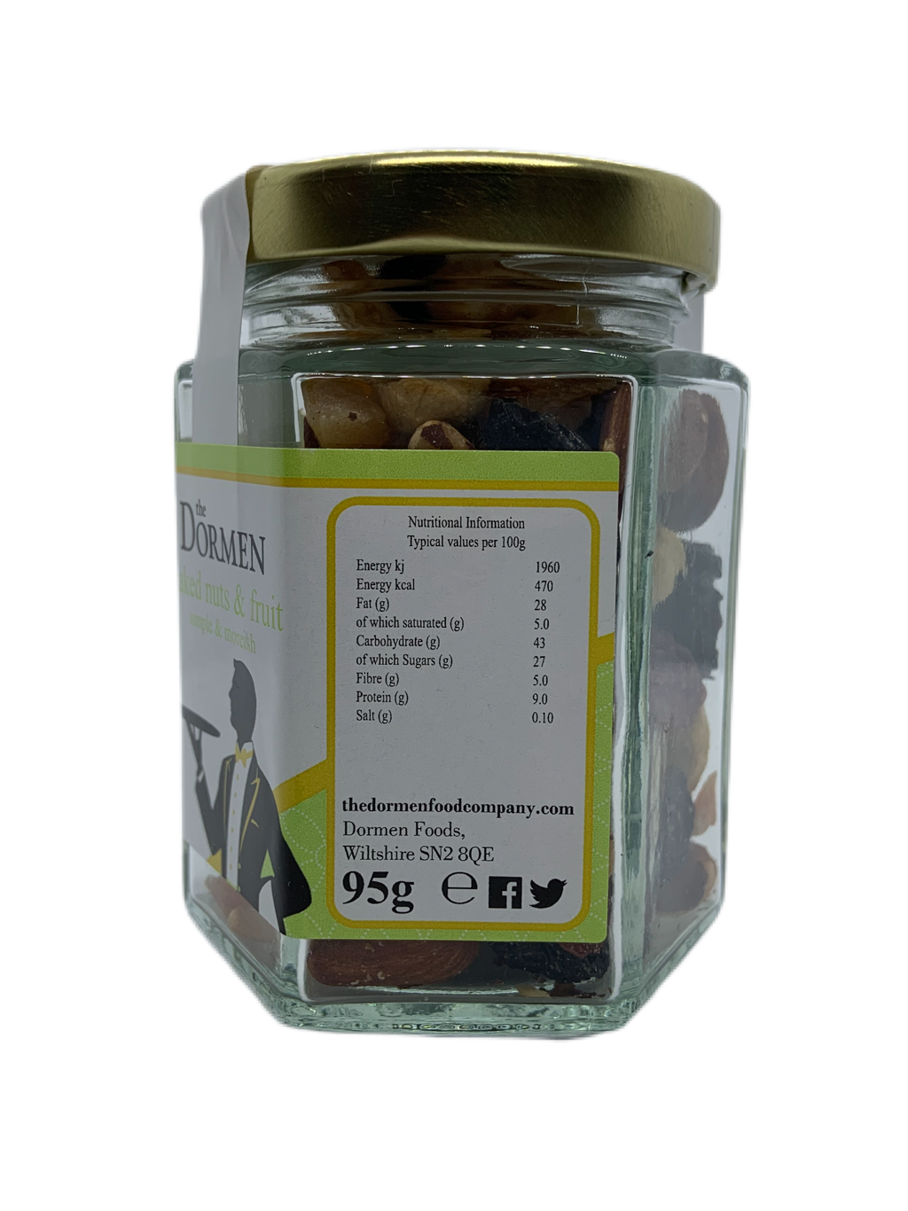 Baked Nuts & Fruit Hexagonal Jars from The Dormen Food Company